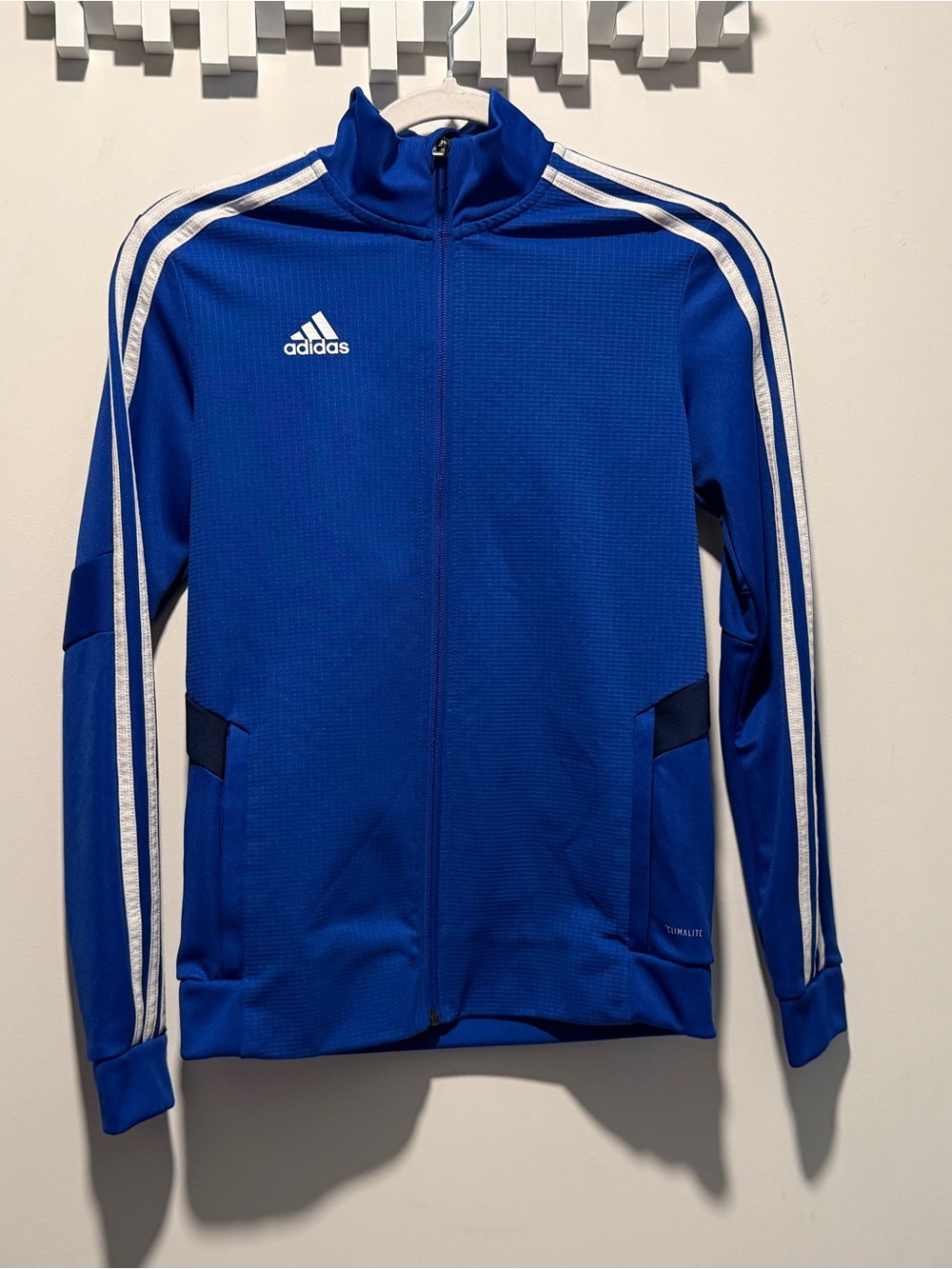 adidas Royal Blue Full‑Zip Track Jacket with White Stripes